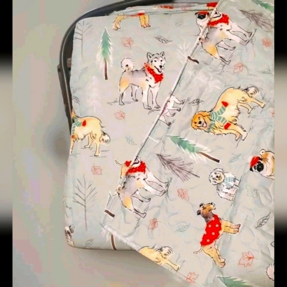 Dog Breed Reversible Quilt Queen Set 3pc